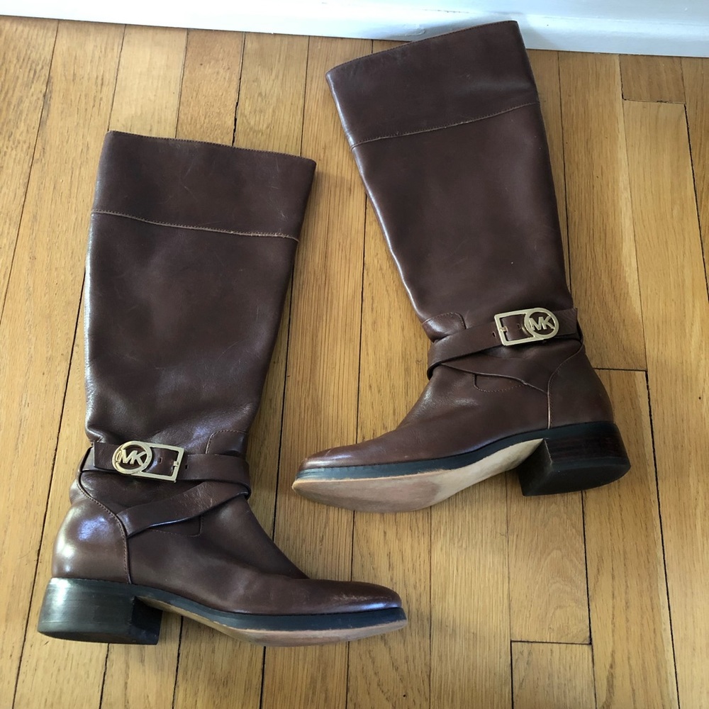 Michael Kors Brown Leather Tall Boots (Women’s 5)